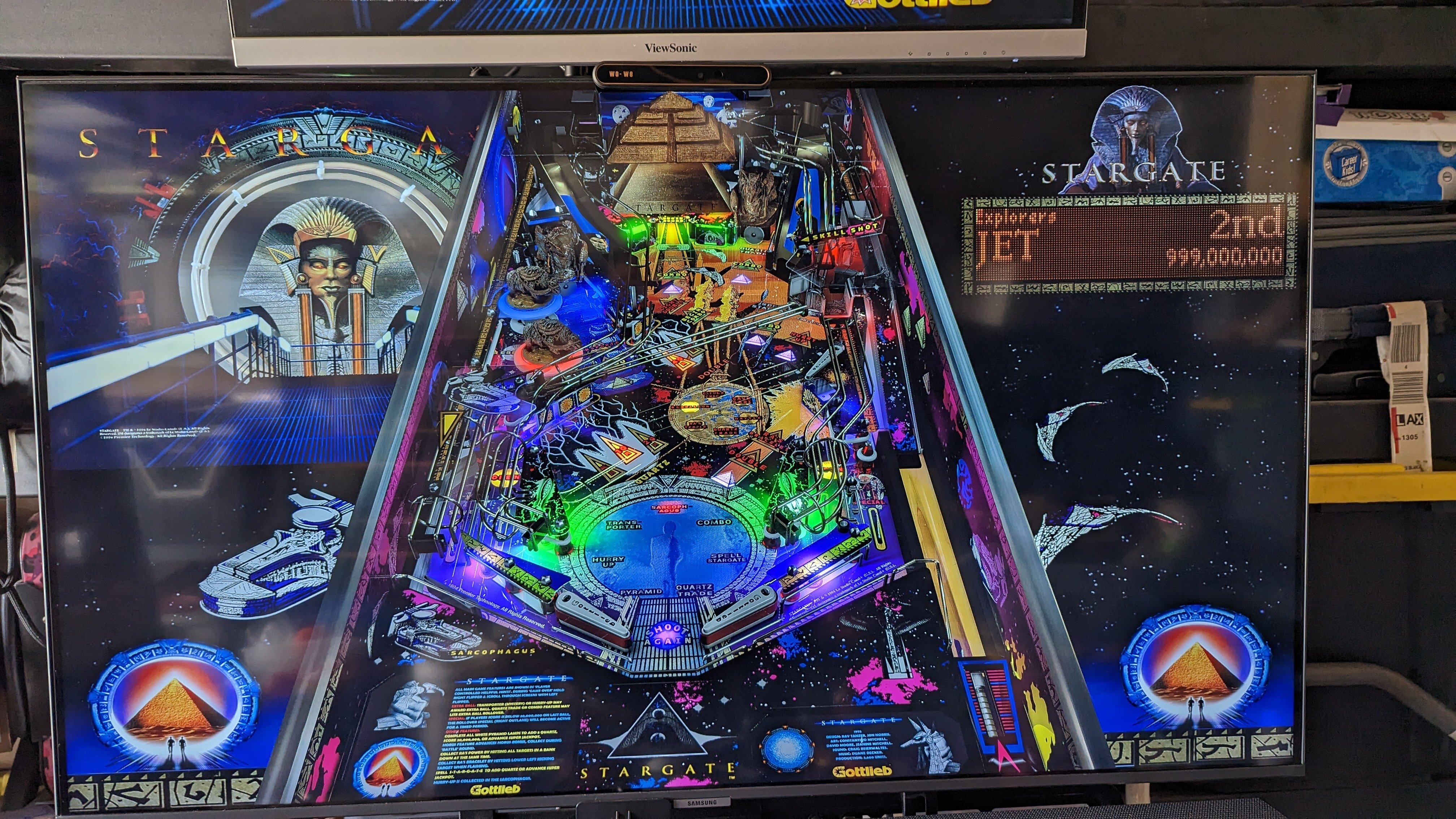 Adjusting DMD into frame of table. Visual Pinball Support Virtual