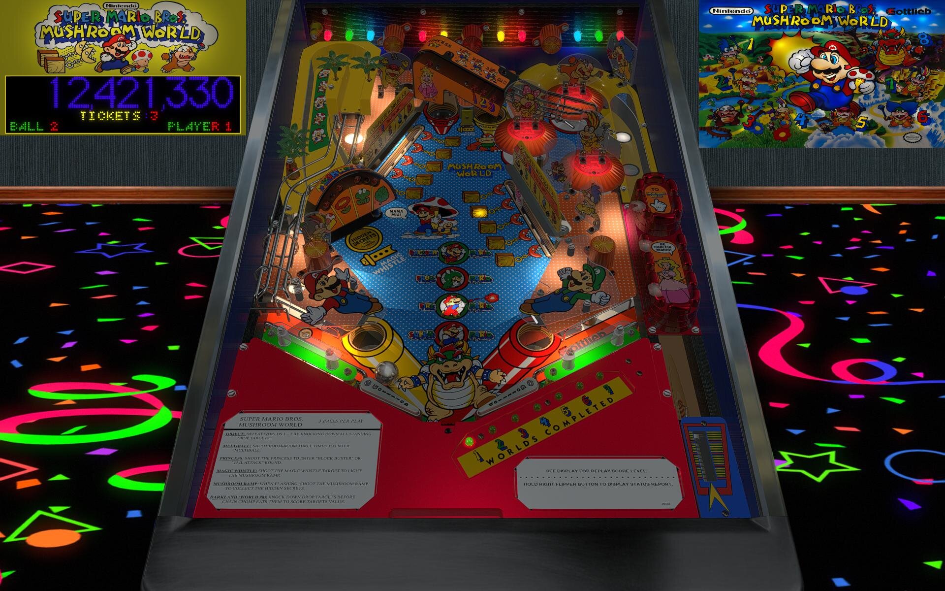 Super Mario Brothers Mushroom World (Premier 1992) b2s with full dmd B2S (.directb2s