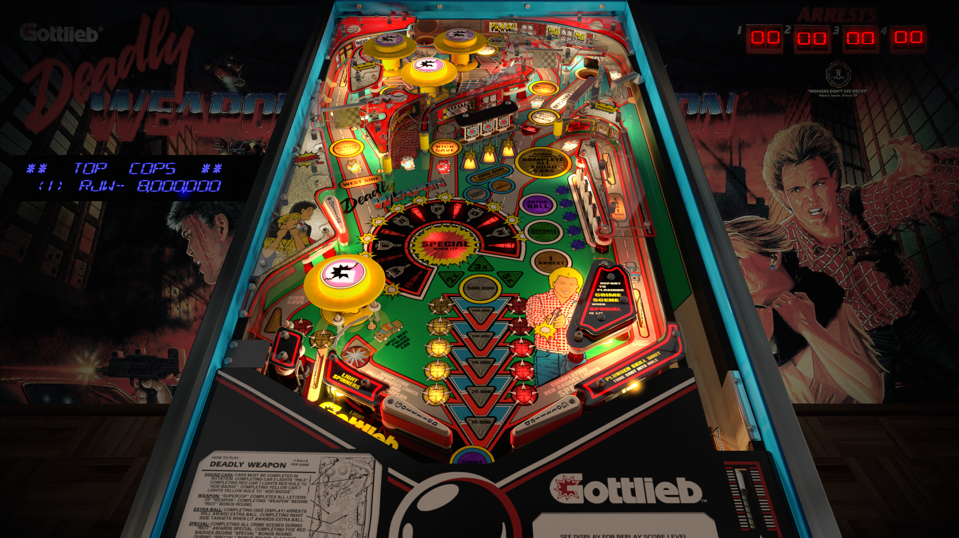 Deadly Weapon Gottlieb (1990) - VPX - Pinball Tables