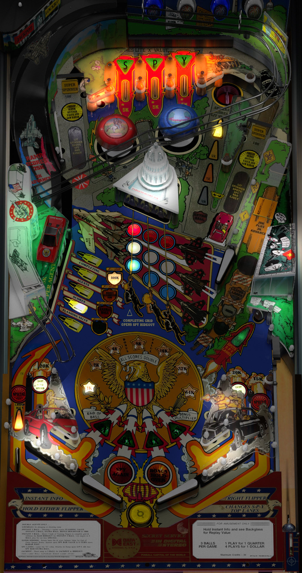 SOLD - 1988 Data East Secret Service (#1) - Pinball Restorations, LLC.