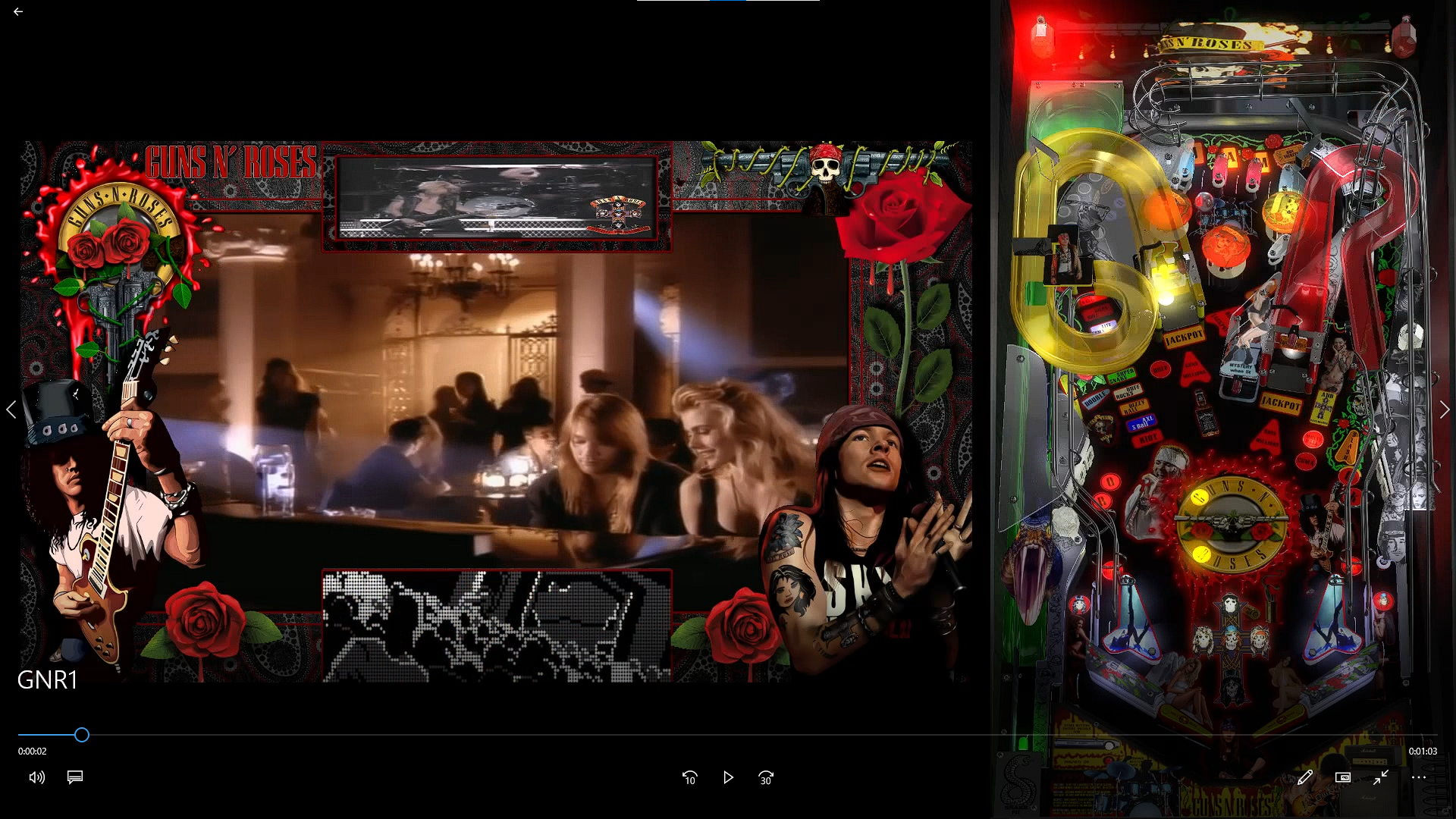 Guns N' Roses Tables and Pup Pack (with Slingshot and backdrop video) VPX 10.7