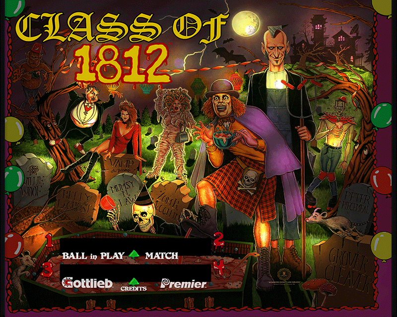 Class of 1812 (Gottlieb 1991) 2 & 3 screens directb2s b2s db2s