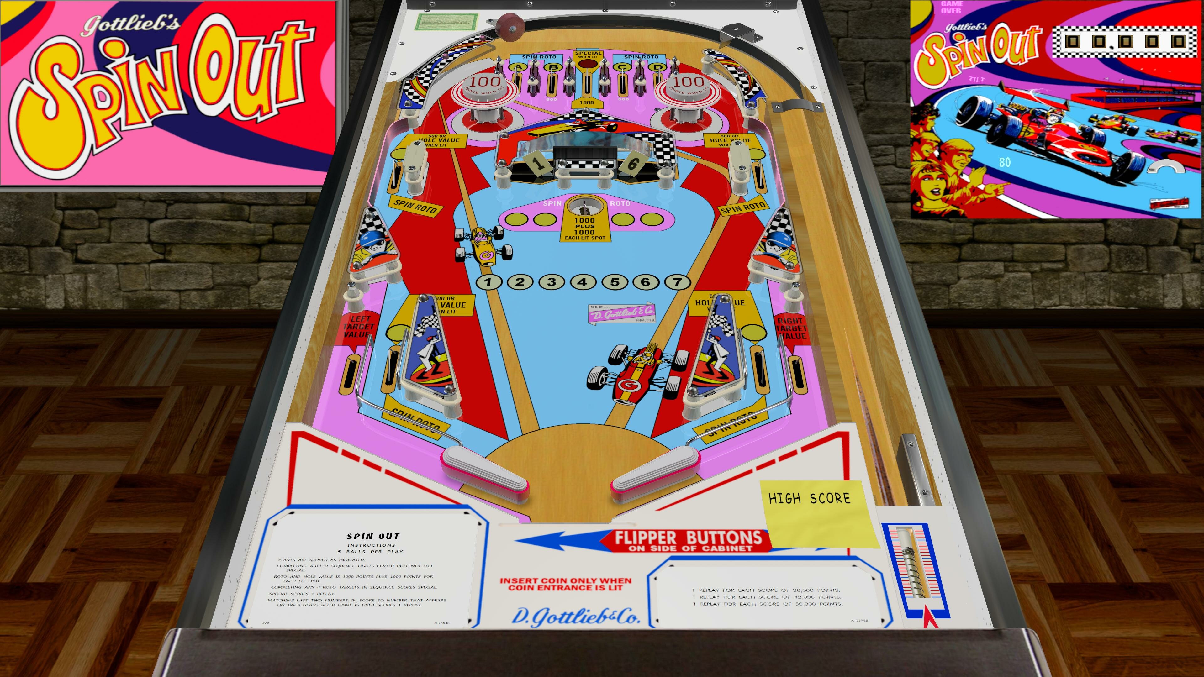 Spin Out (Gottlieb 1975)