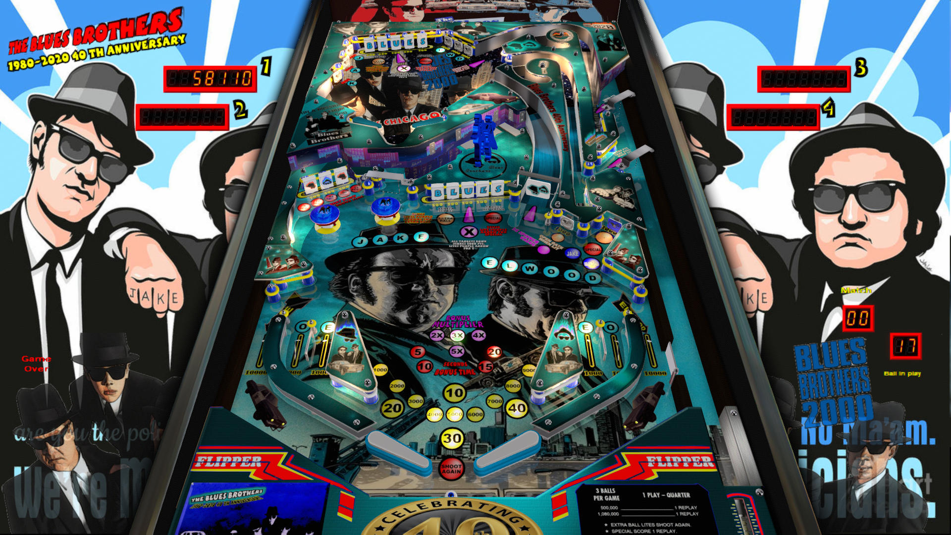 Blues Brothers 40 anniversary - VPX - Pinball Tables - Virtual Pinball  Universe