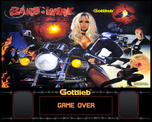 More information about "Barb Wire (Gottlieb 1996) Backglass 2+3 Screen + DMD Kit"