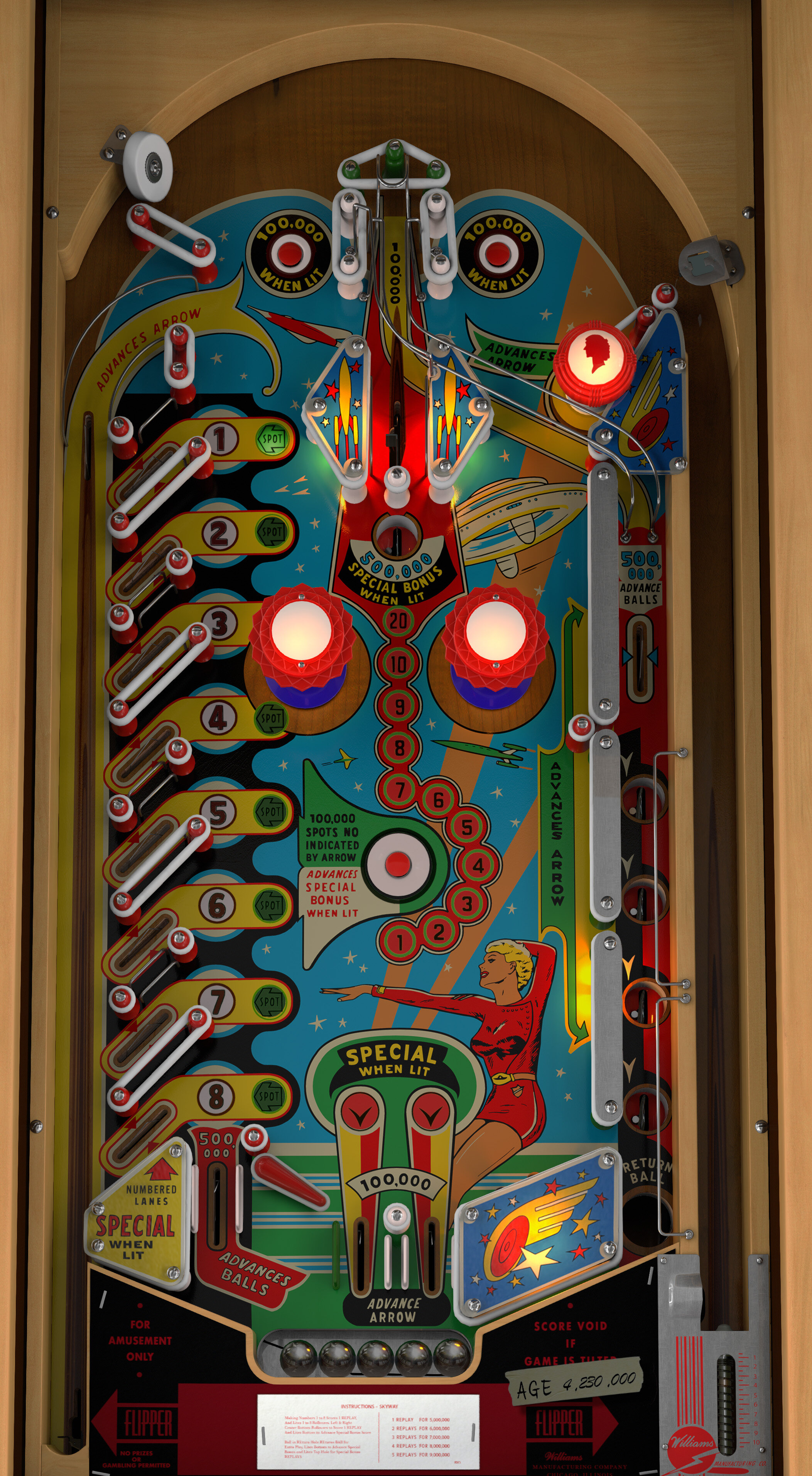 Skyway (Williams 1954) - VPX - Pinball Tables - Virtual