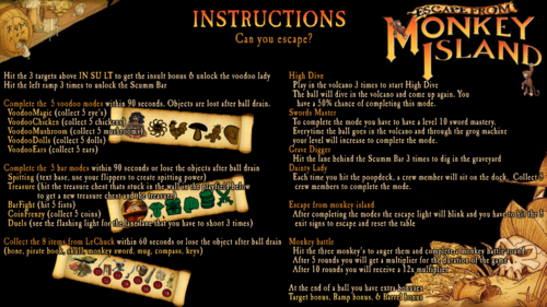 Escape from Monkey Island Instruction Card - Instruction Cards ...
