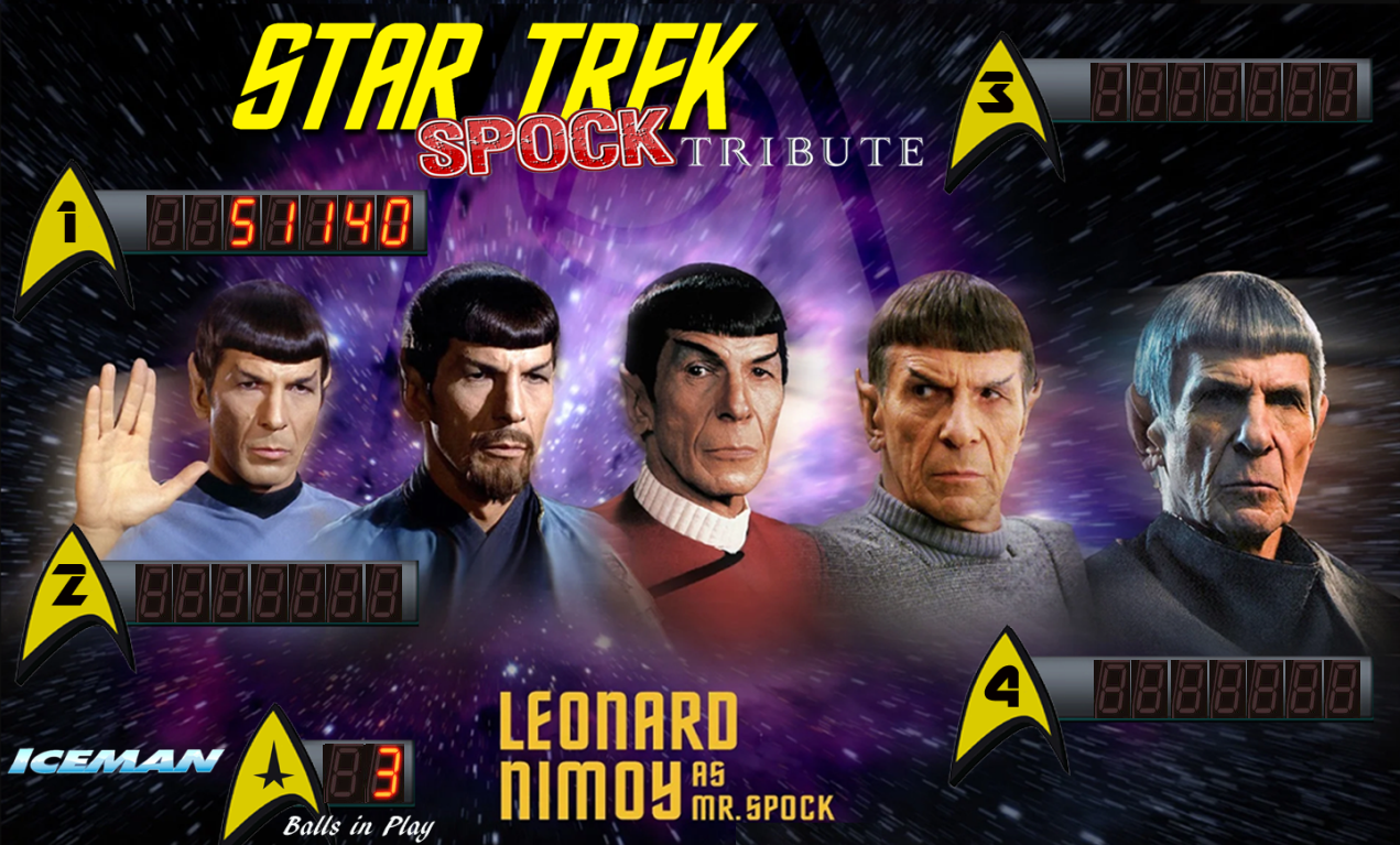 Star Trek Spock Tribute   1.00              Reskin by (Iceman 2022) Tribute Table for Leonard Simon Nimoy