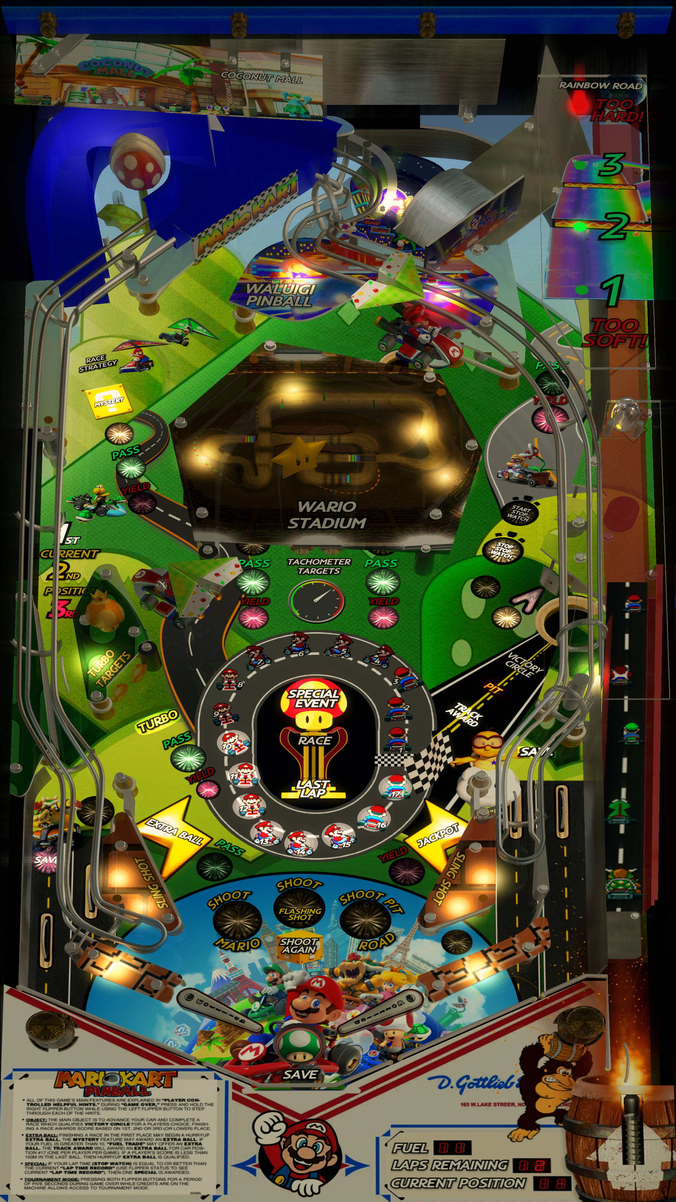 Mario Kart Pinball (Gottlieb 1995) (RyGuy MOD)