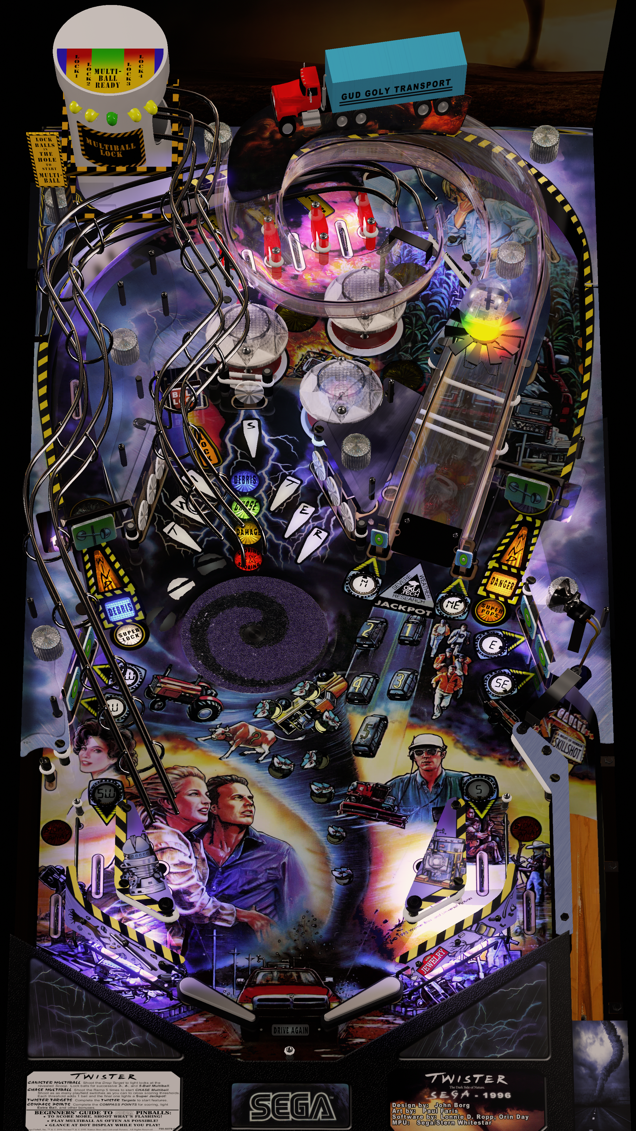 Twister (Sega 1996) with VR Room - VPX - Pinball Tables - Virtual