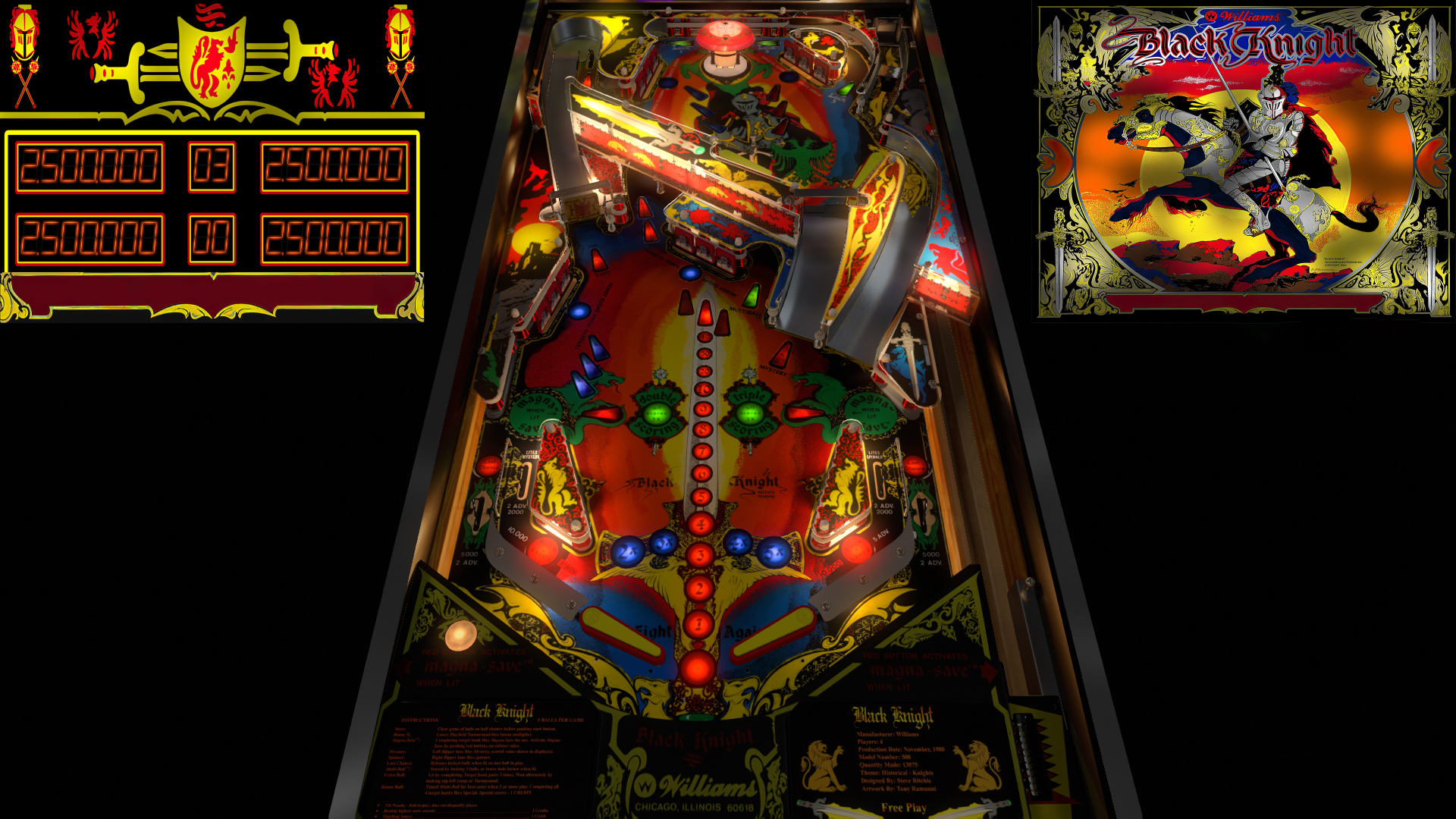 Black Knight (Williams 1980) b2s with full dmd - B2S