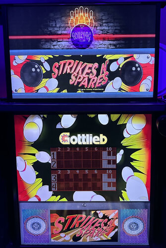 More information about "Strikes N Spares (Gottlieb 1995) b2s, full DMD, and topper kit"