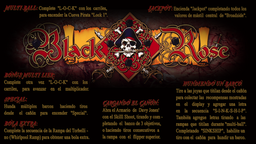 More information about "Black Rose (Bally 1992) Spanish Mod Instructions Card"