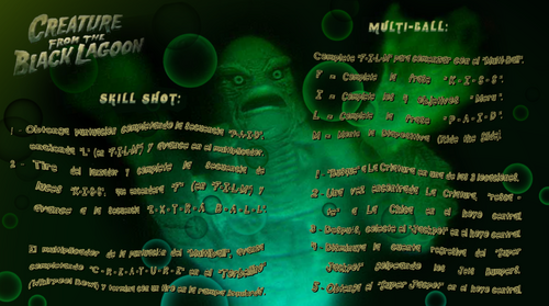 More information about "Creature From The Black Lagoon (Bally 1992) Spanish Mod Instructions Card"