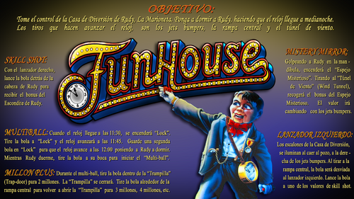 More information about "Fun House (Williams 1990) Spanish Mod Instructions Card"