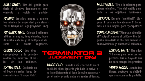 More information about "Terminator 2 (Williams 1991) Spanish Mod Instructions Card"