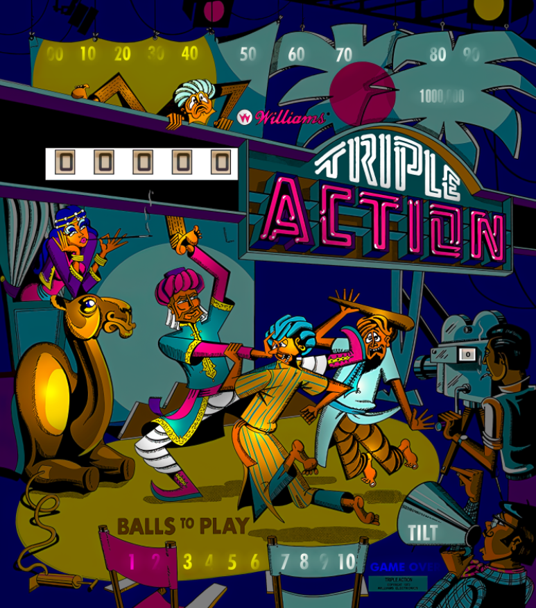 Triple Action (Williams 1973) b2s - B2S Backglass Downloads