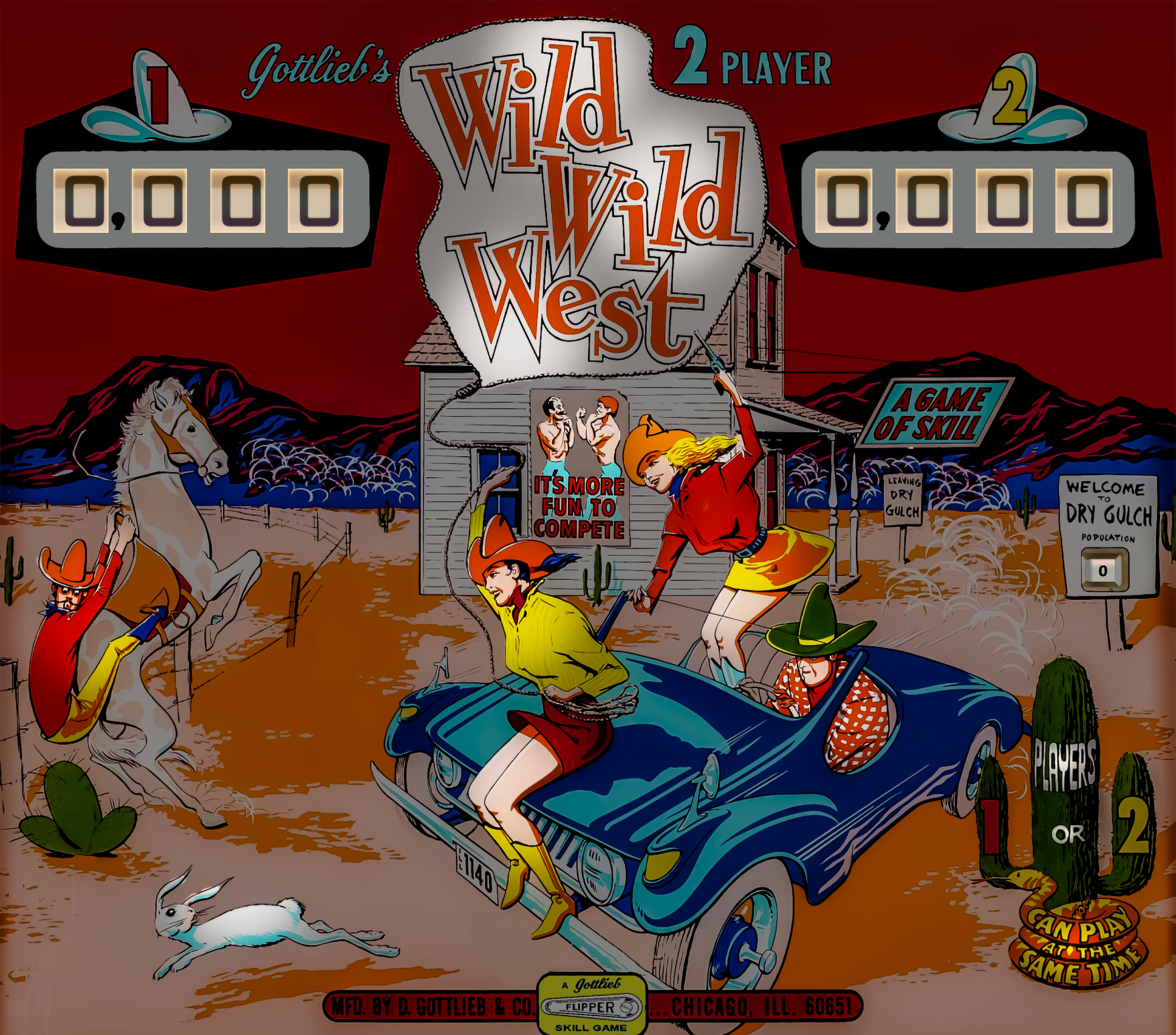 Wild Wild West (Gottlieb 1969) - B2S Backglass Downloads - Virtual
