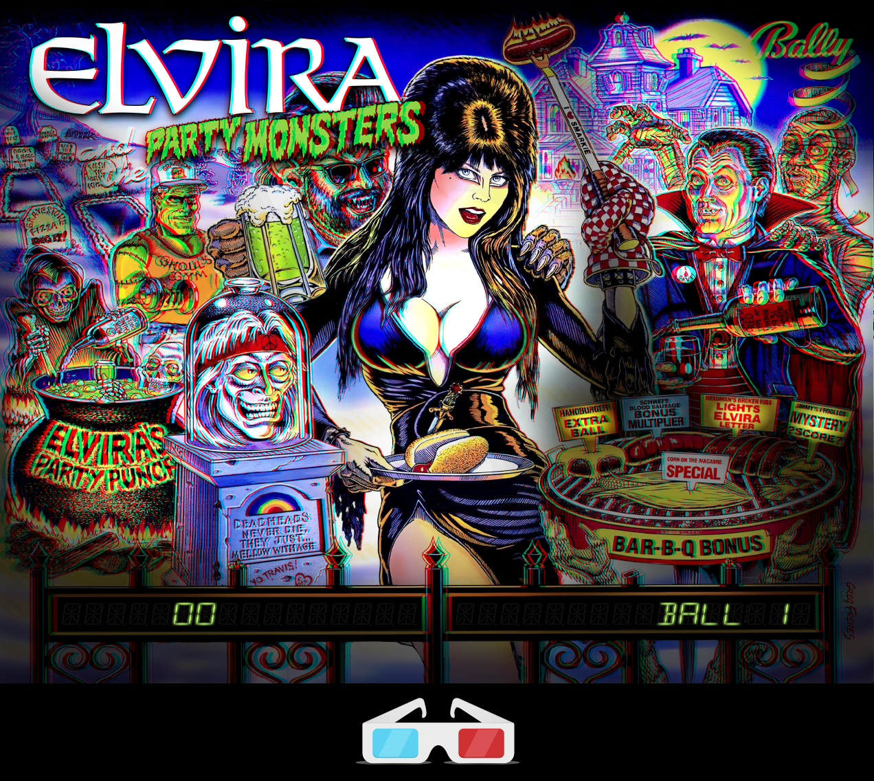 elvira and the party monsters backglass