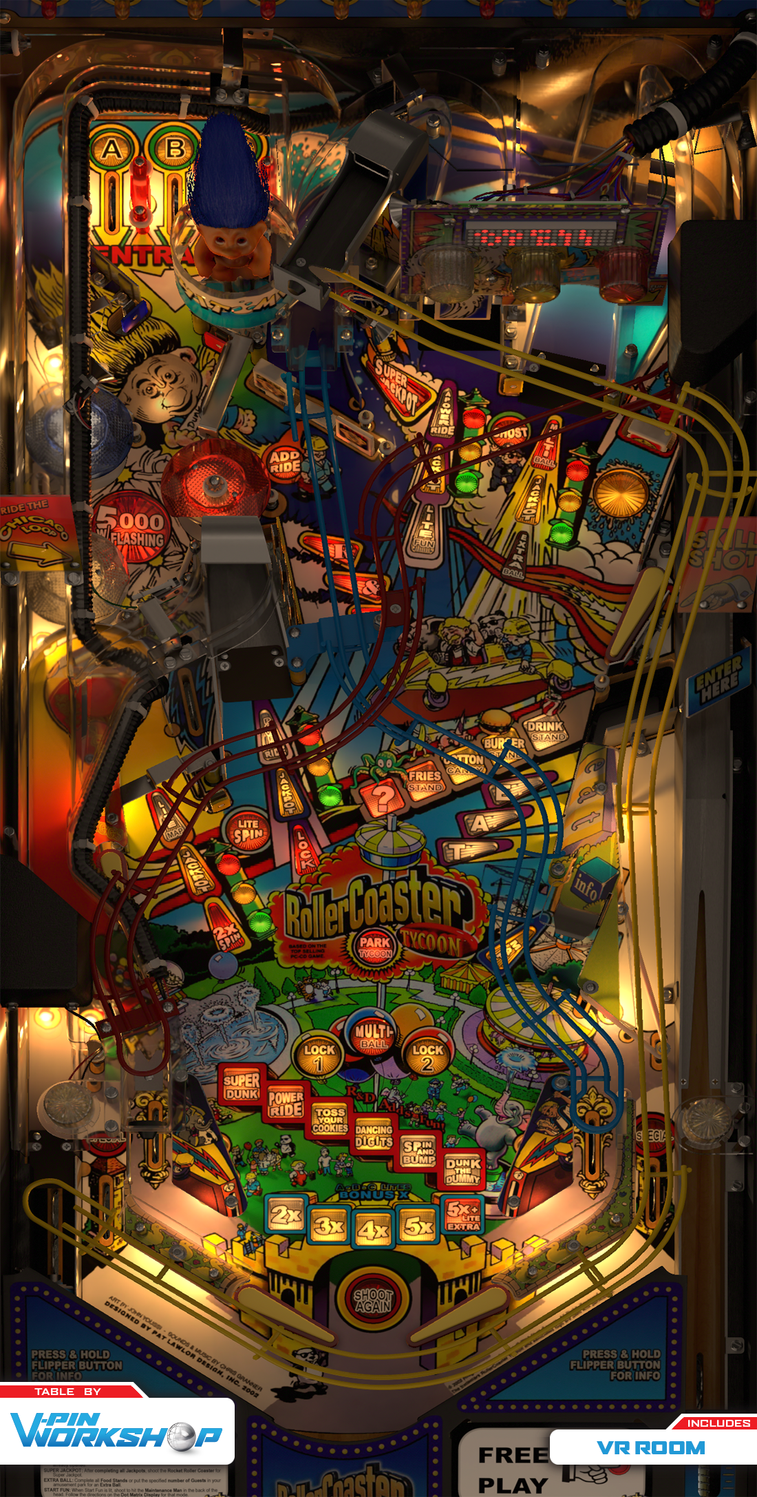 RollerCoaster Tycoon Stern 2002 VPW VPX Pinball Tables