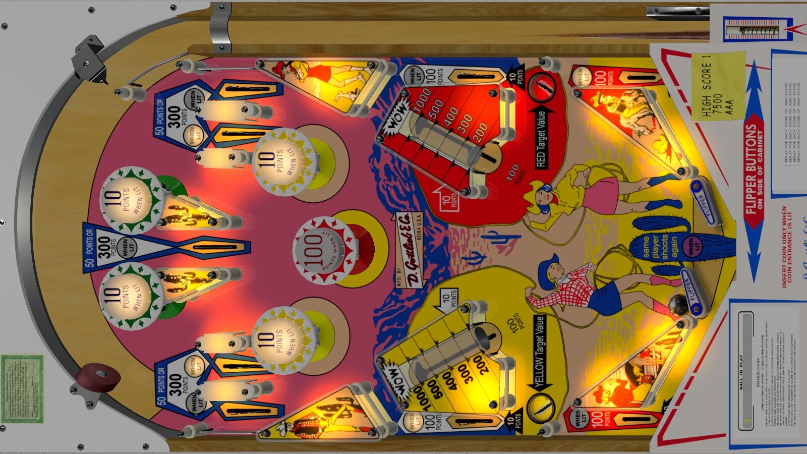 Wild Wild West (Gottlieb 1969)_Teisen_MOD - VPX - Pinball Tables