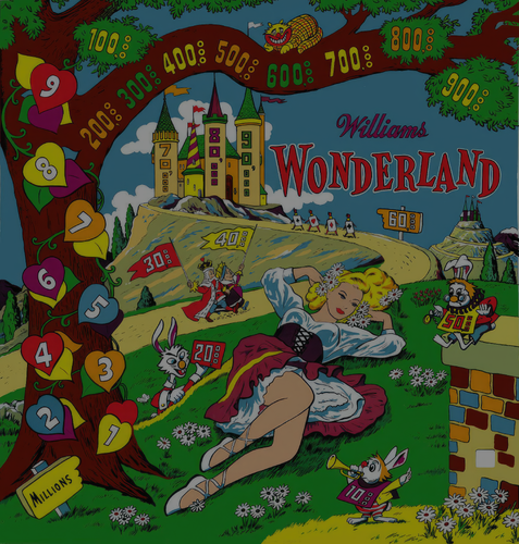 More information about "Wonderland (Williams 1955) backglass with full dmd"