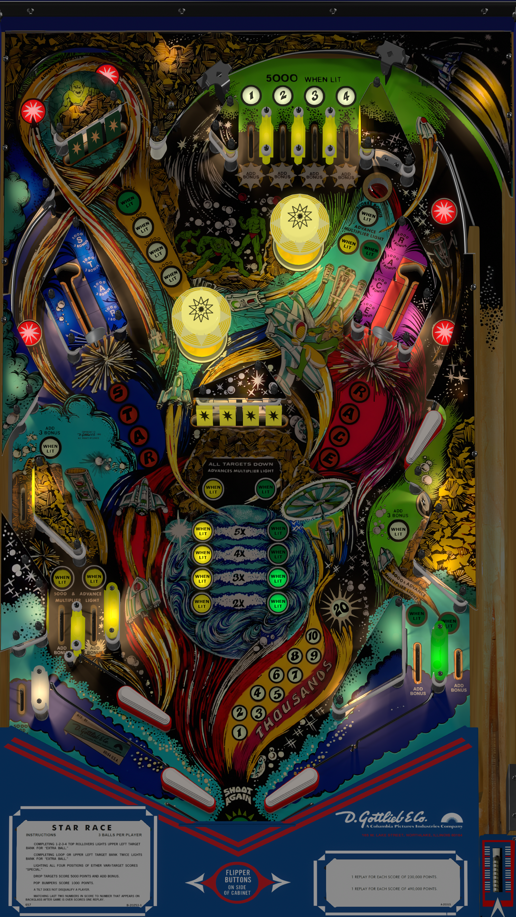 Star Race playfield