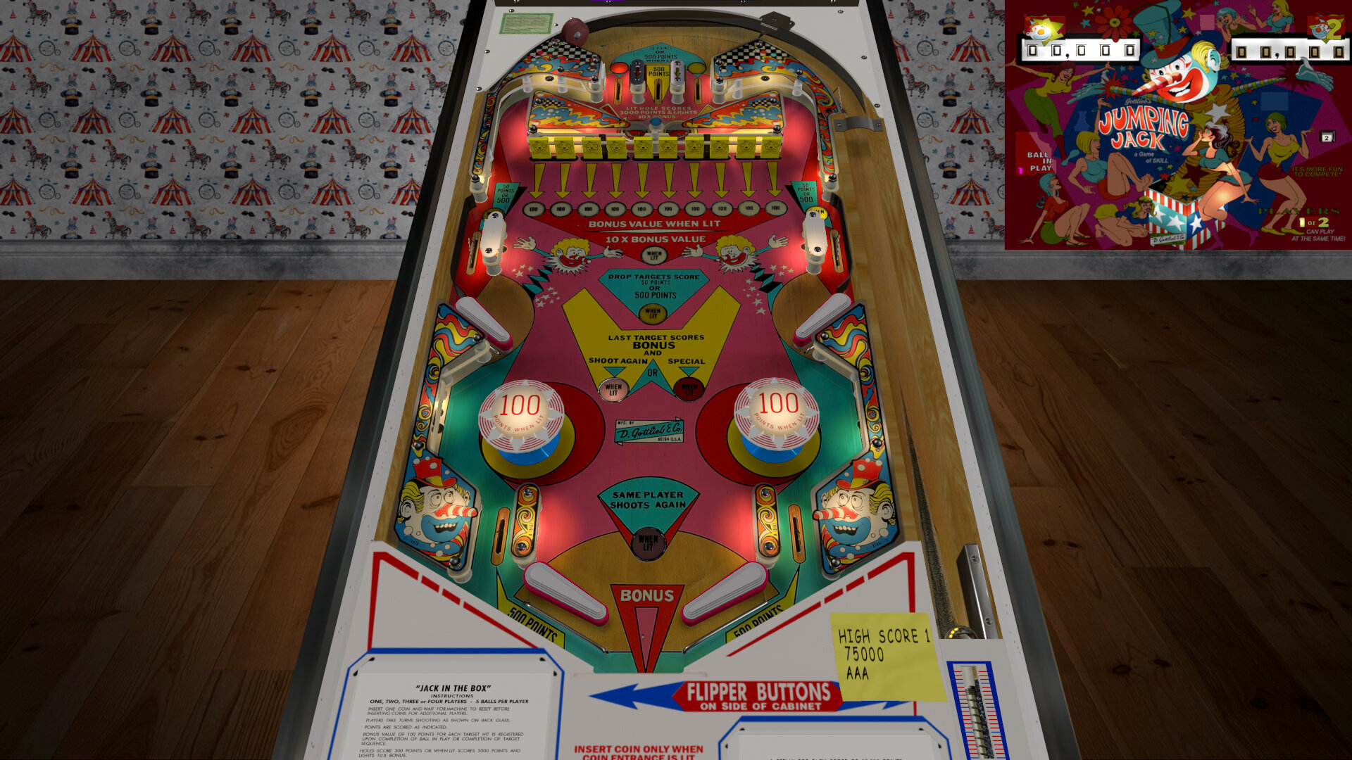 Jumping Jack (Gottlieb 1973) v2.0 - VPX - Pinball Tables - Virtual