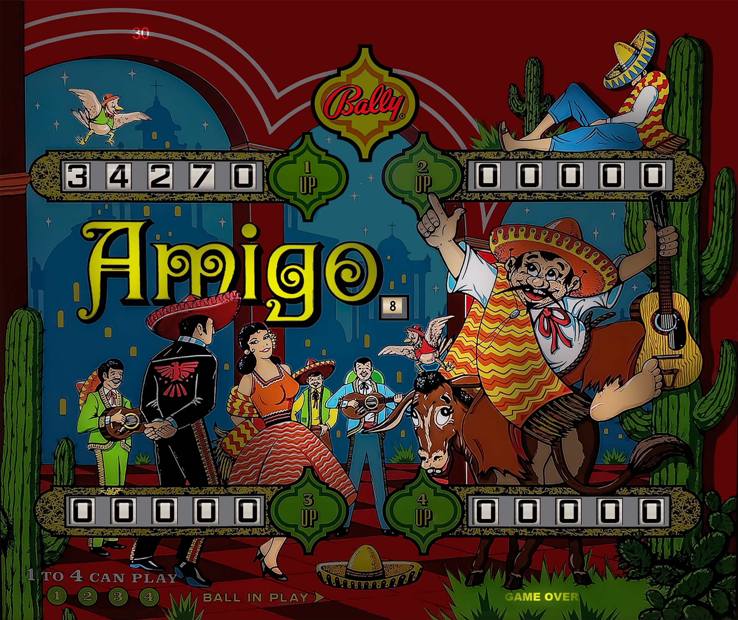 Amigo (Bally 1974) - B2S Backglass Downloads - Virtual Pinball