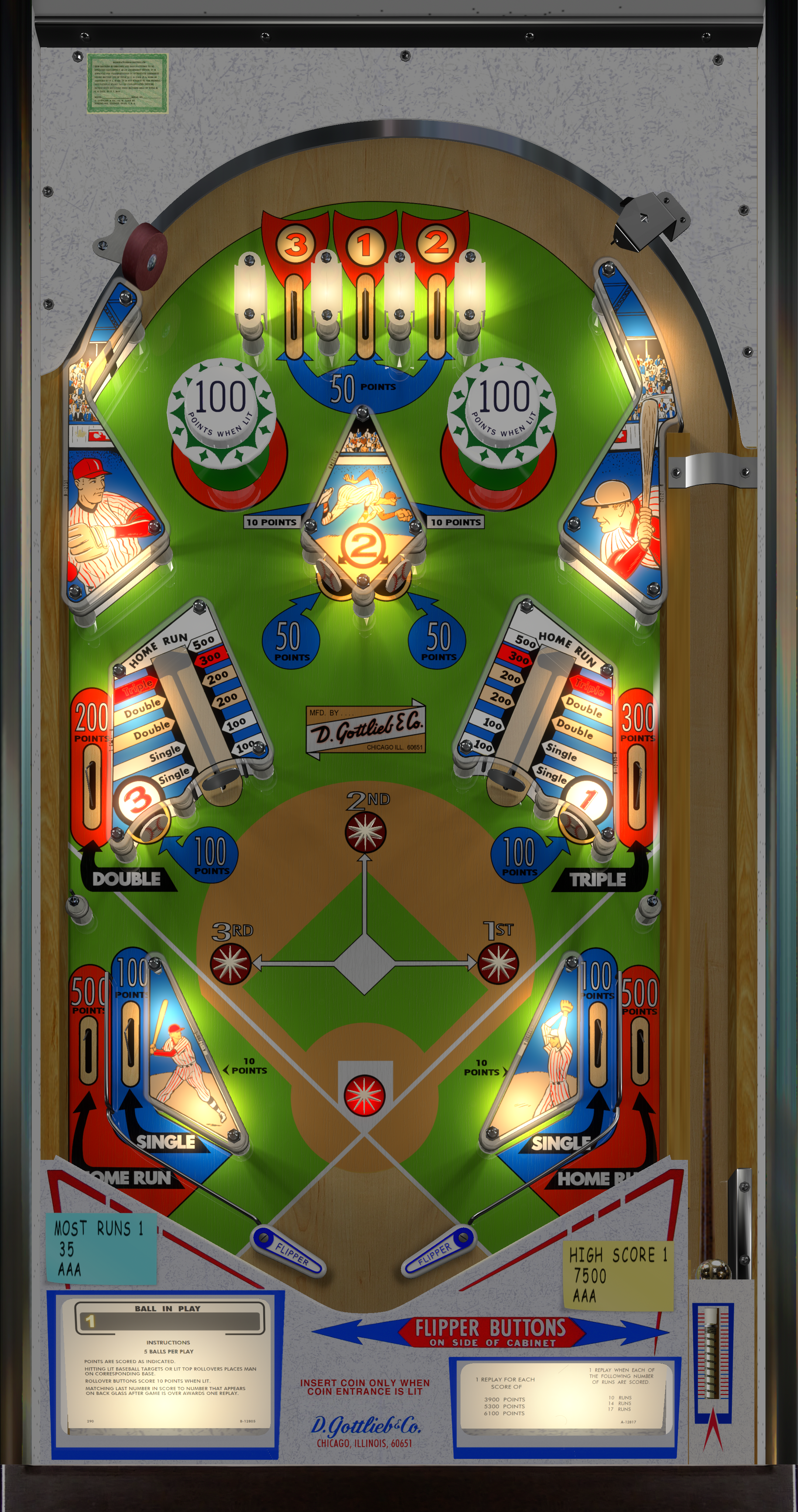 Baseball (Gottlieb 1970) 1.2.1 - VPX - Pinball Tables - Virtual