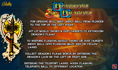 More information about "Dungeons and Dragons (Bally 1987) Instruction Card"