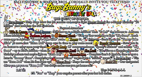 More information about "Bugs Bunny Birthday Ball - Instruction Card"