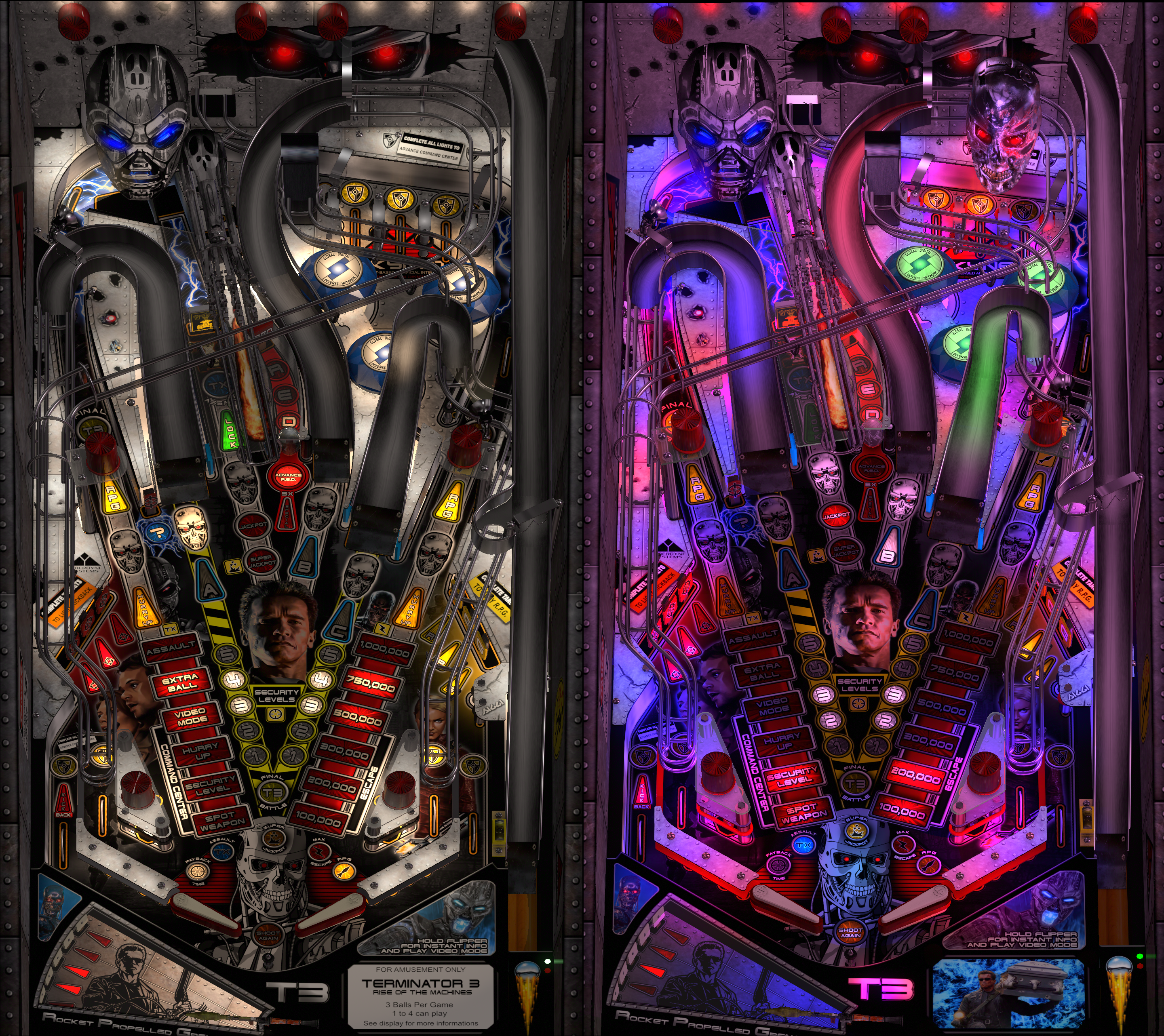 Terminator 3 (Stern 2003) Ejse83 LED Mod (Siggis Mod Table)