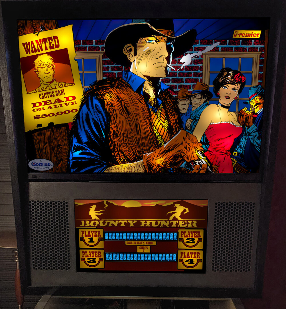 Bounty Hunter (Gottlieb 1985) b2s with full dmd - B2S Backglass