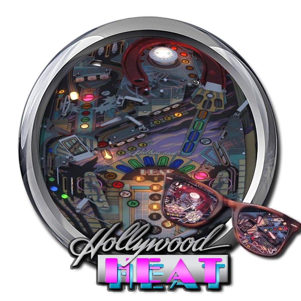 Hollywood Heat ピンボール ビンテージアート Hollywood Heat (Gottlieb 1986) (Wheels) - Wheel Images - Virtual
