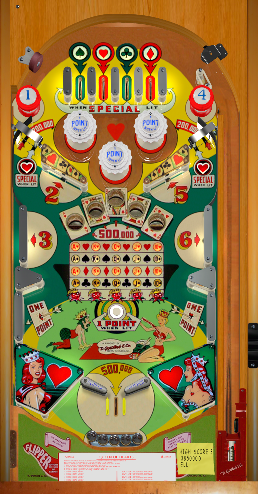 Queen of Hearts (Gottlieb 1952) - arborelia mod