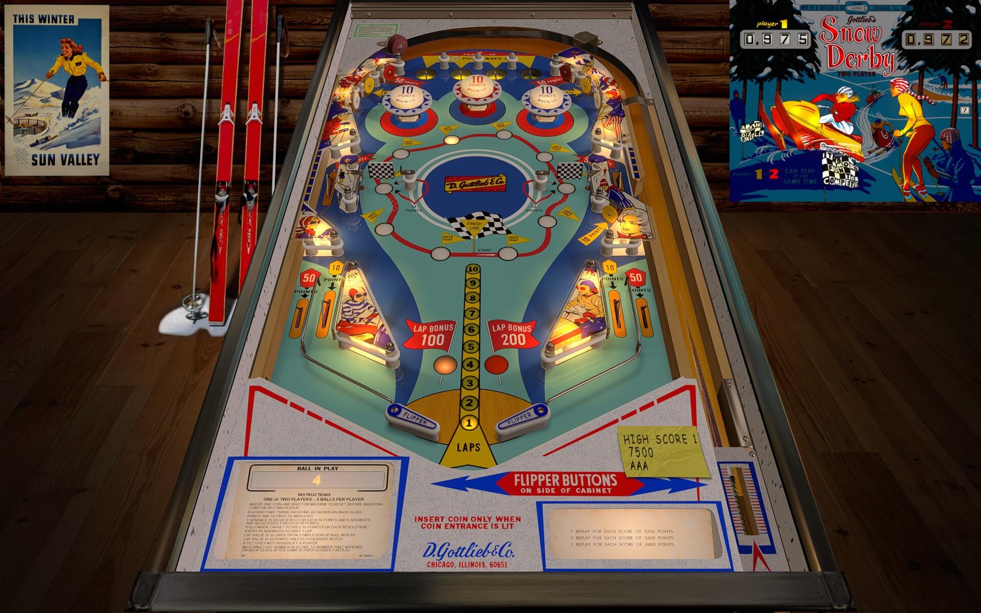 Snow Derby (Gottlieb 1970) - VPX - Pinball Tables - Virtual