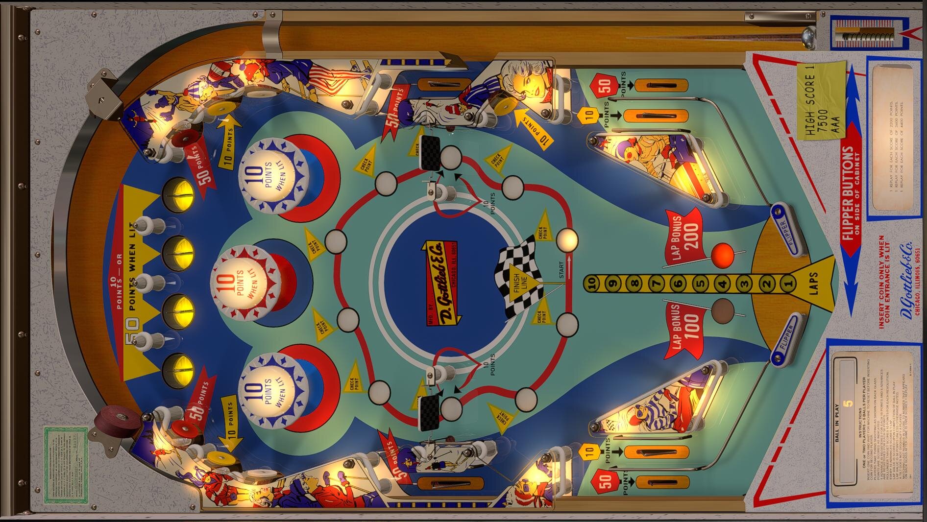 Snow Derby (Gottlieb 1970) - VPX - Pinball Tables - Virtual