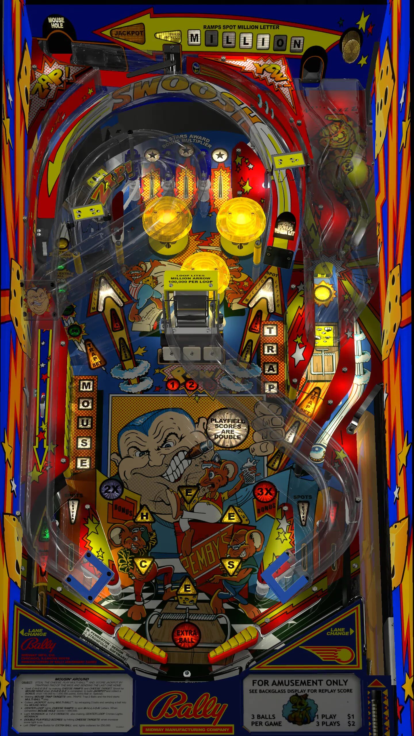 Mousin Around! (Bally 1989) Cabinet Side Blade Mod