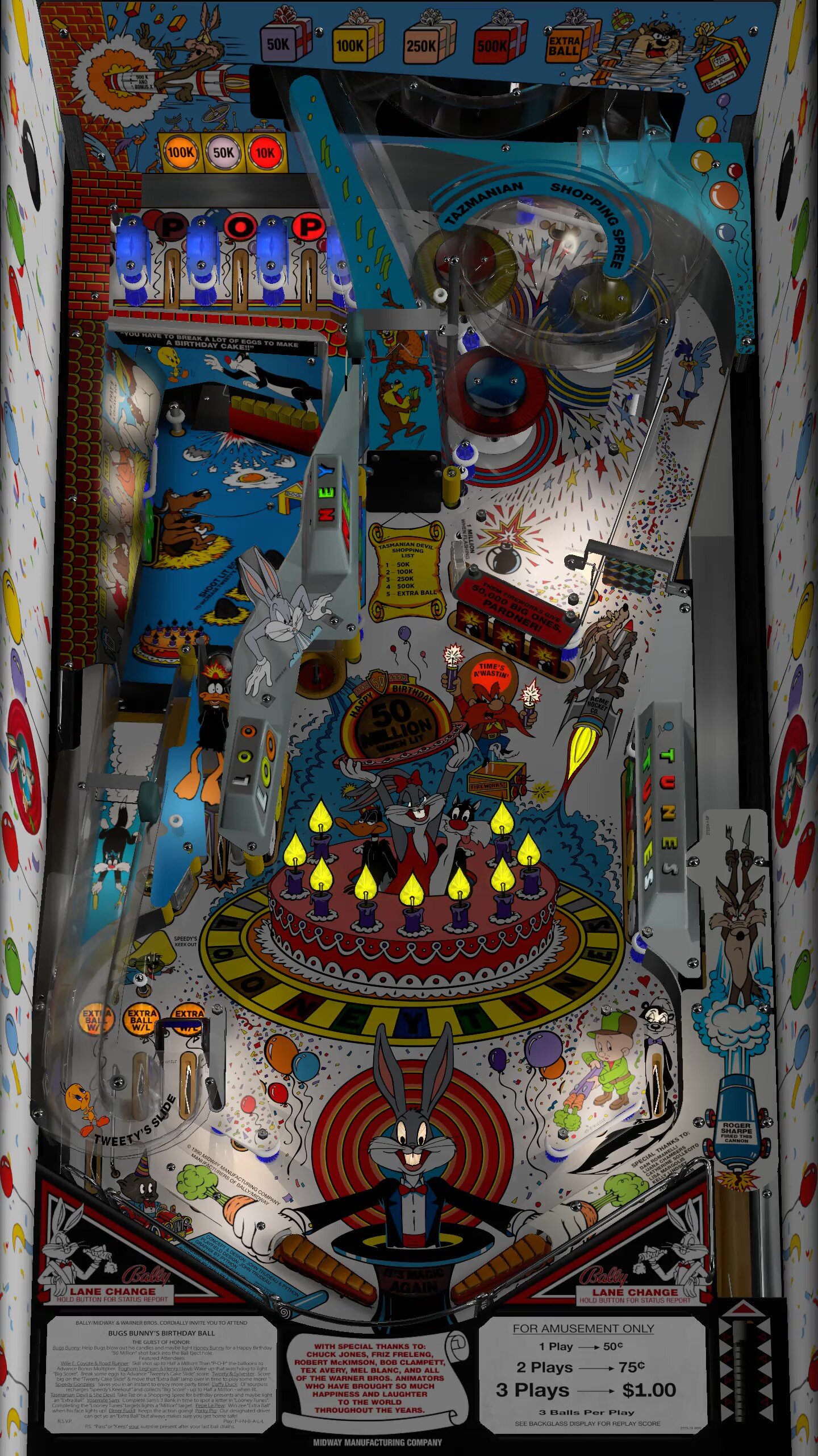 Bugs Bunny's Birthday Ball (Bally 1991) Side Blade Mod