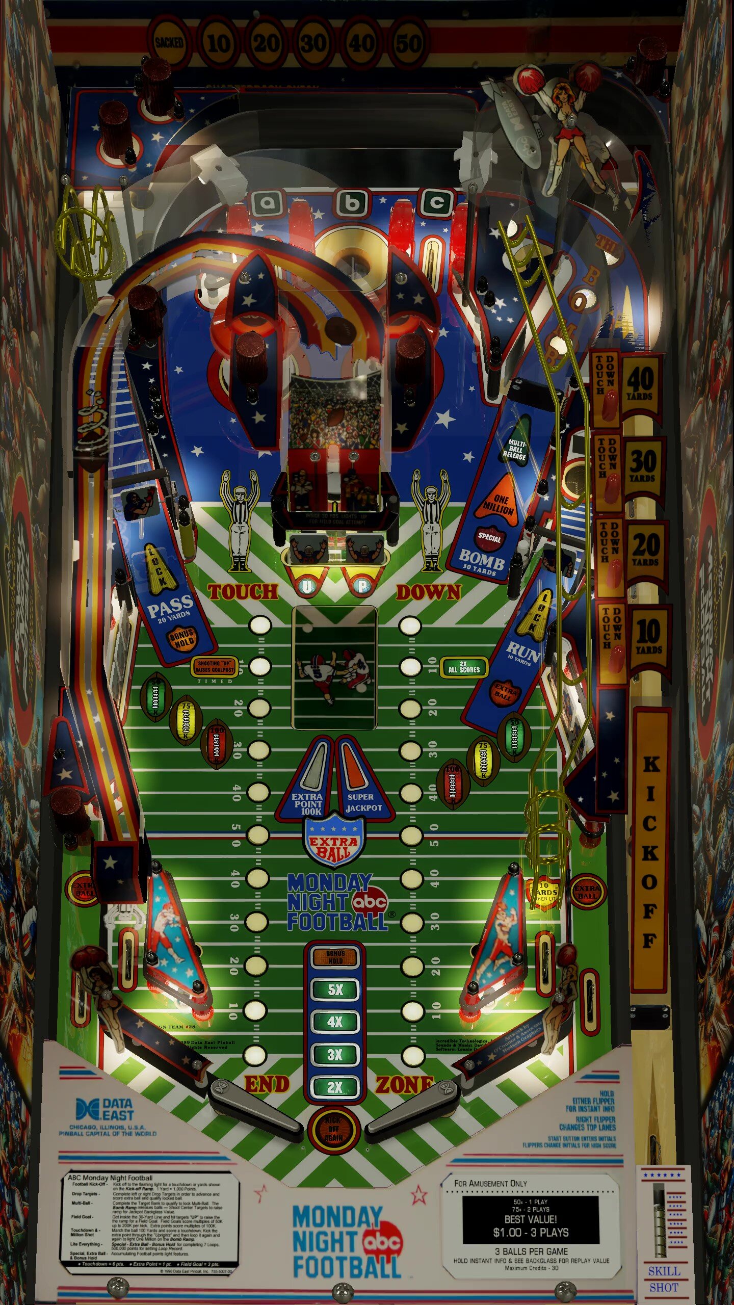 Monday Night Football (Data East 1989) Side Blade Mod