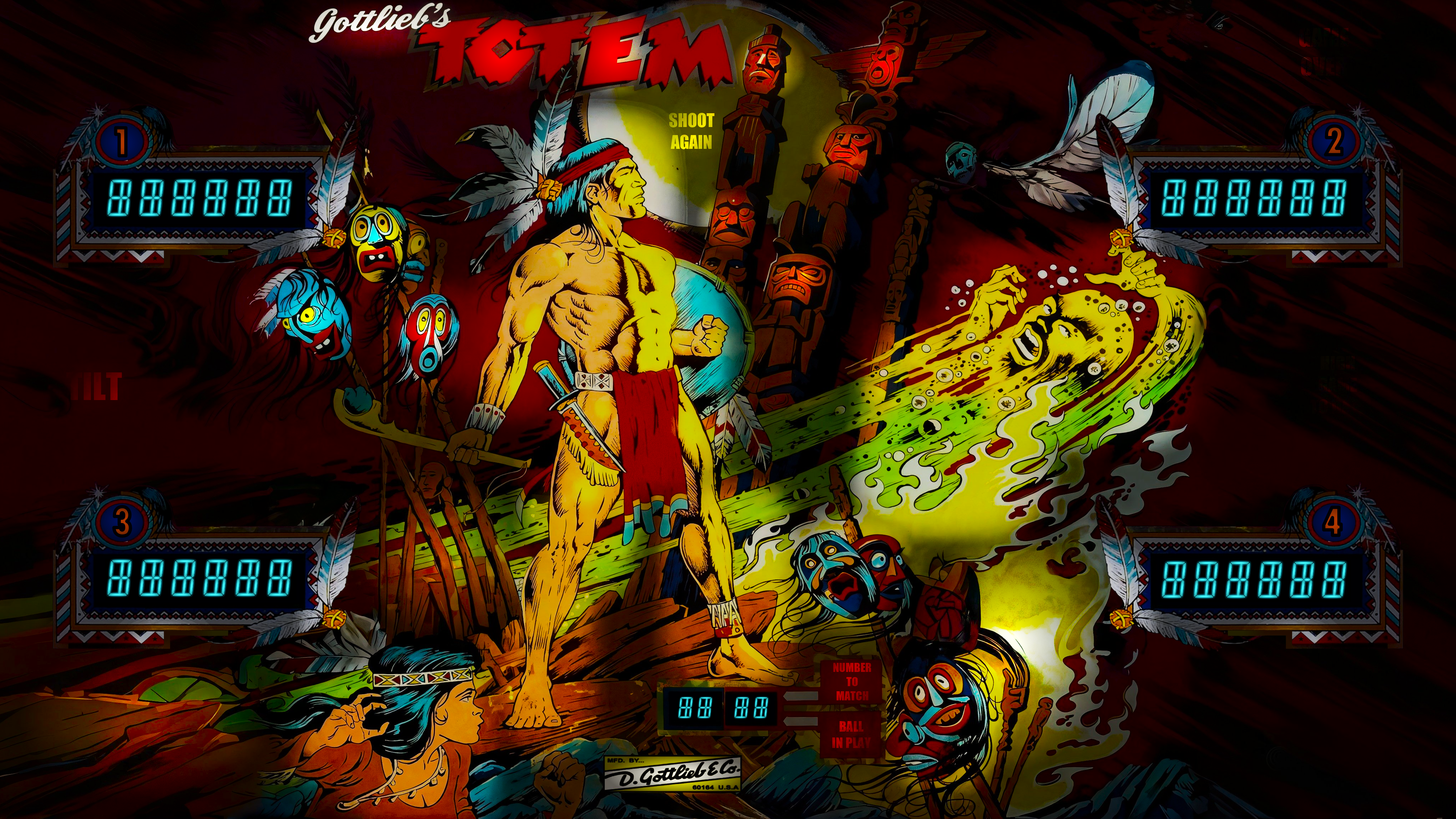 TOTEM (Gottlieb 1979) - B2S Backglass Downloads - Virtual Pinball