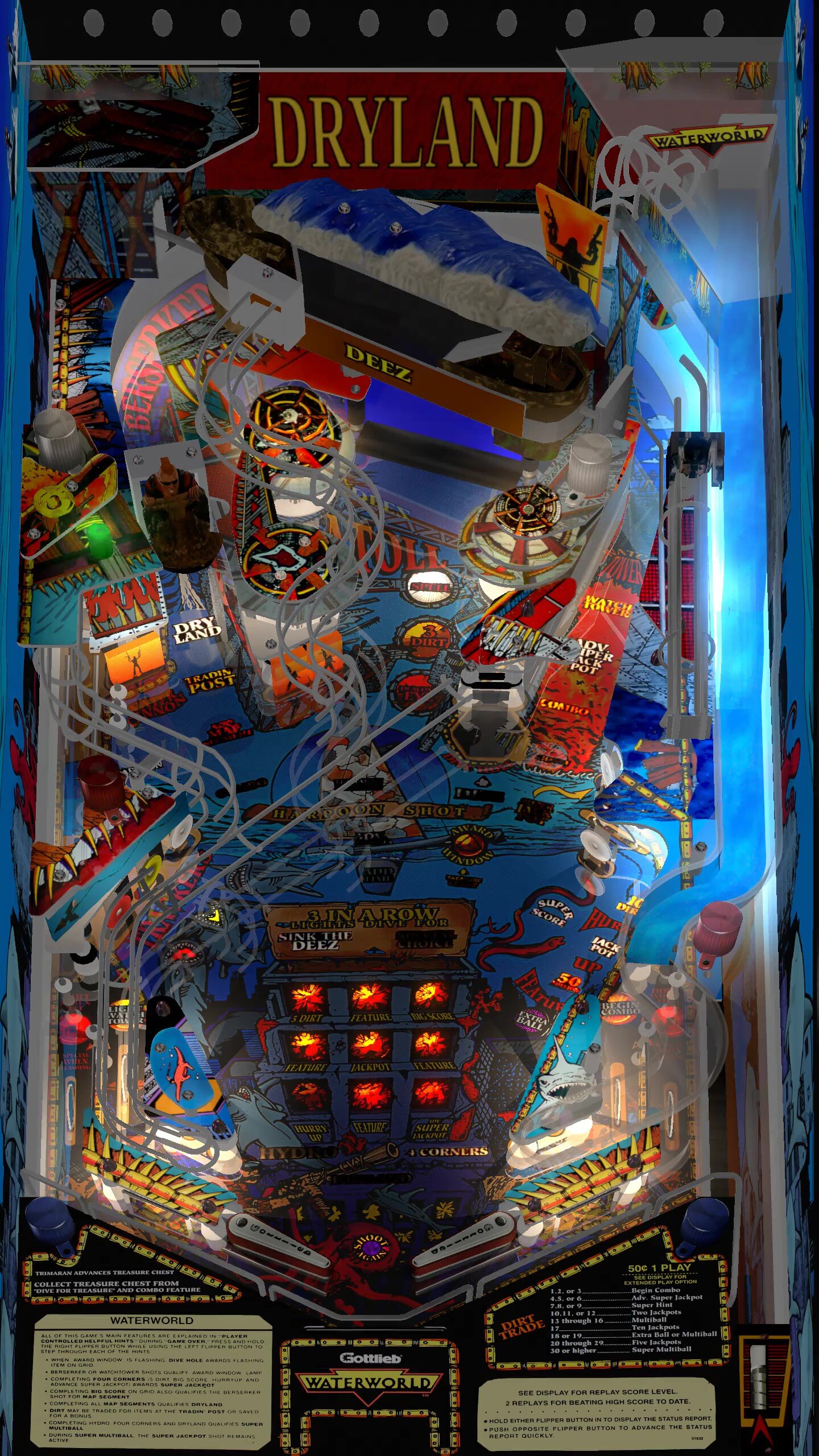 WaterWorld (Gottlieb 1995) Cabinet Side Blade Mod