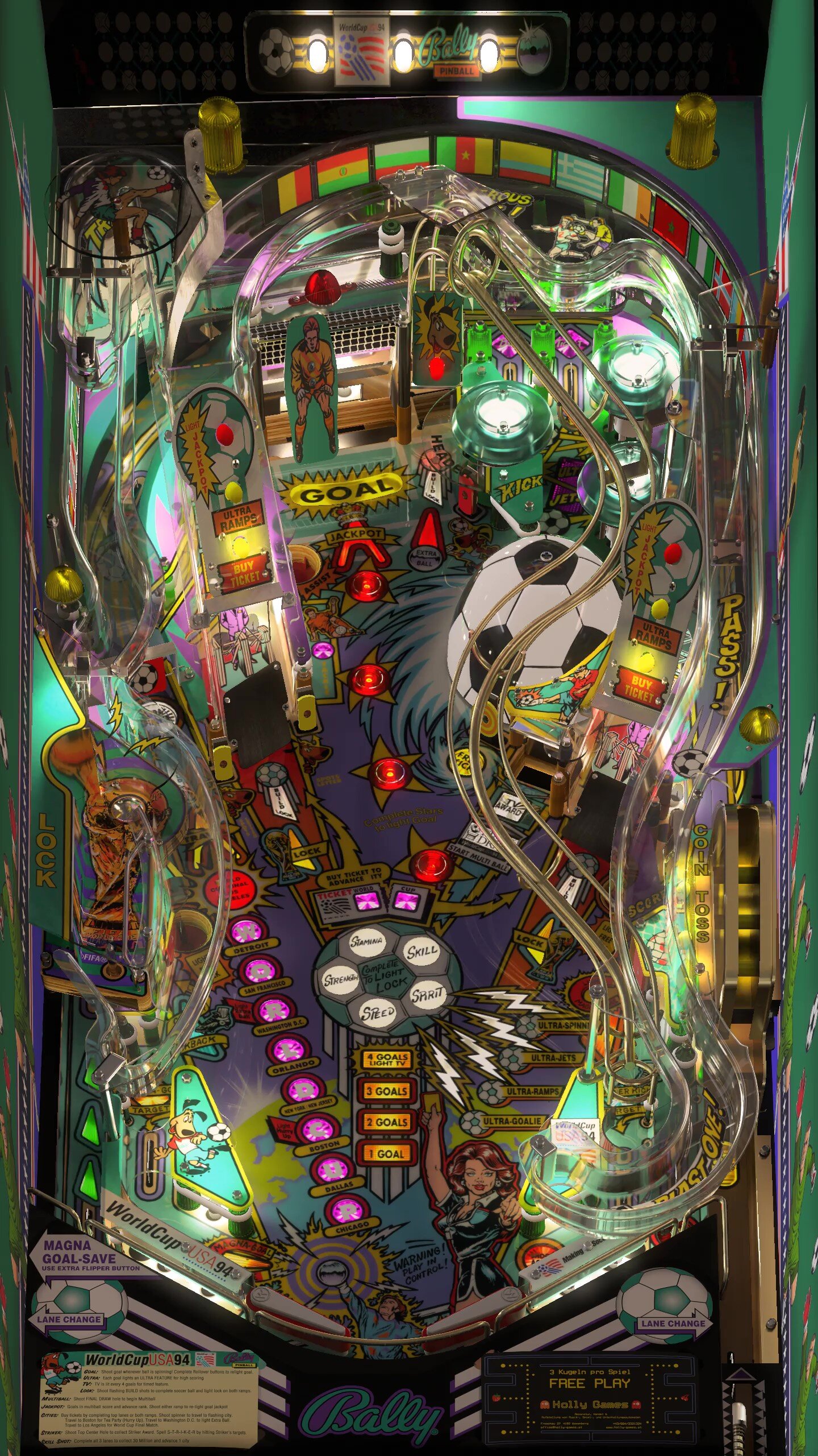 World Cup Soccer (Bally 1994) Side Blade Mod - VPURemix - VPX