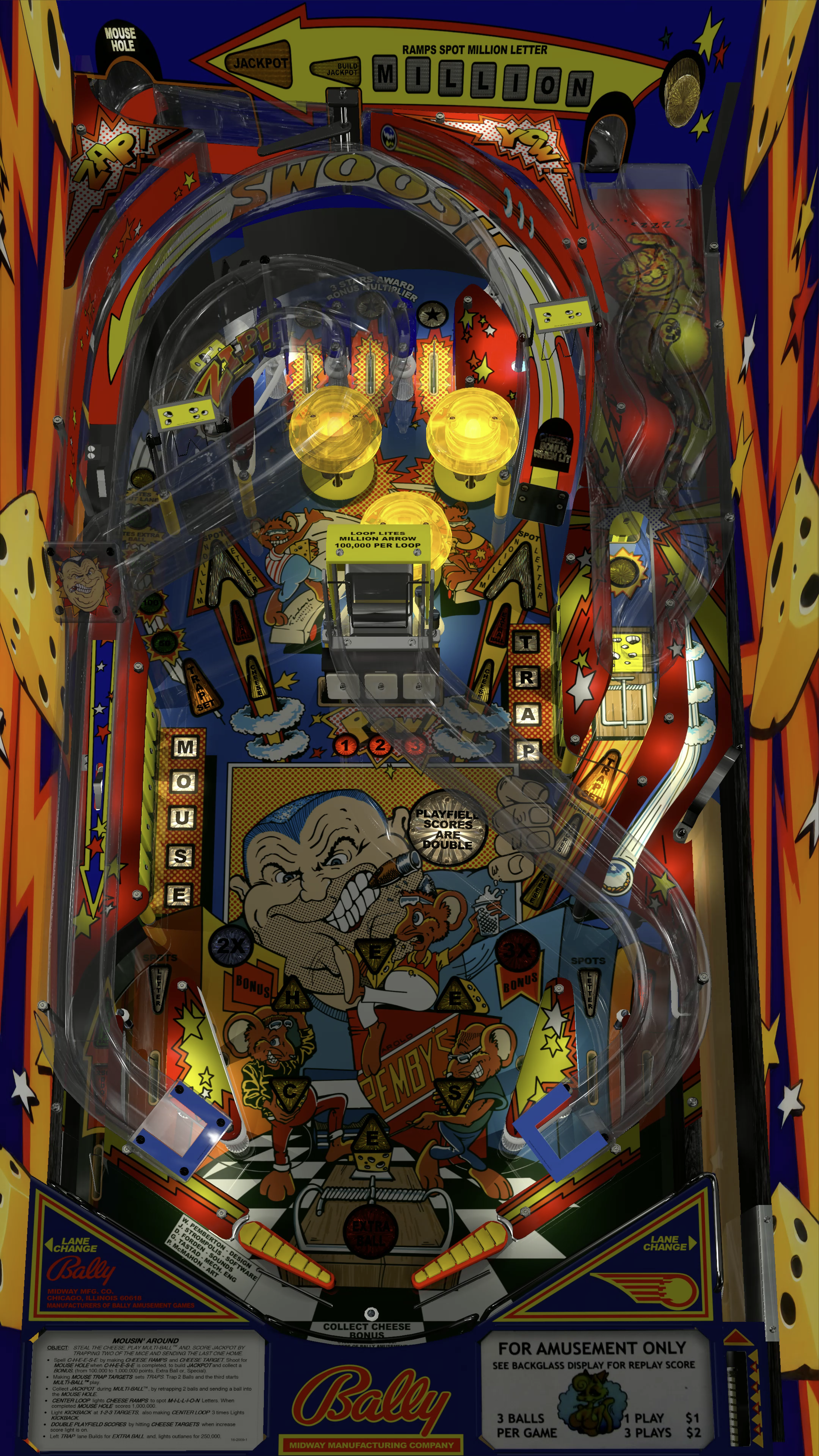 Mousin' Around (Bally 1989) Sideblade Mod