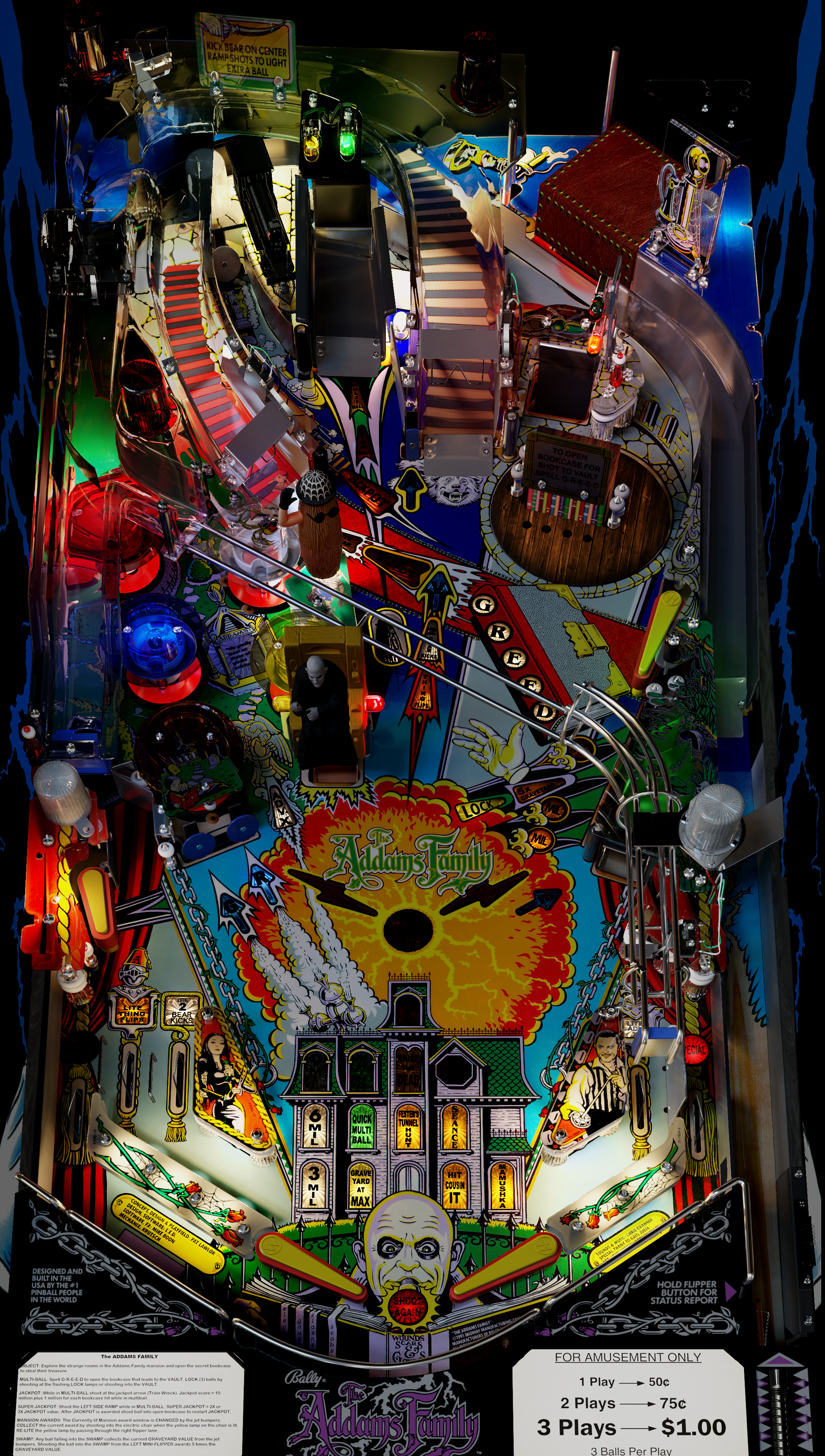 The Addams Family (Bally 1992)Bookcase mod