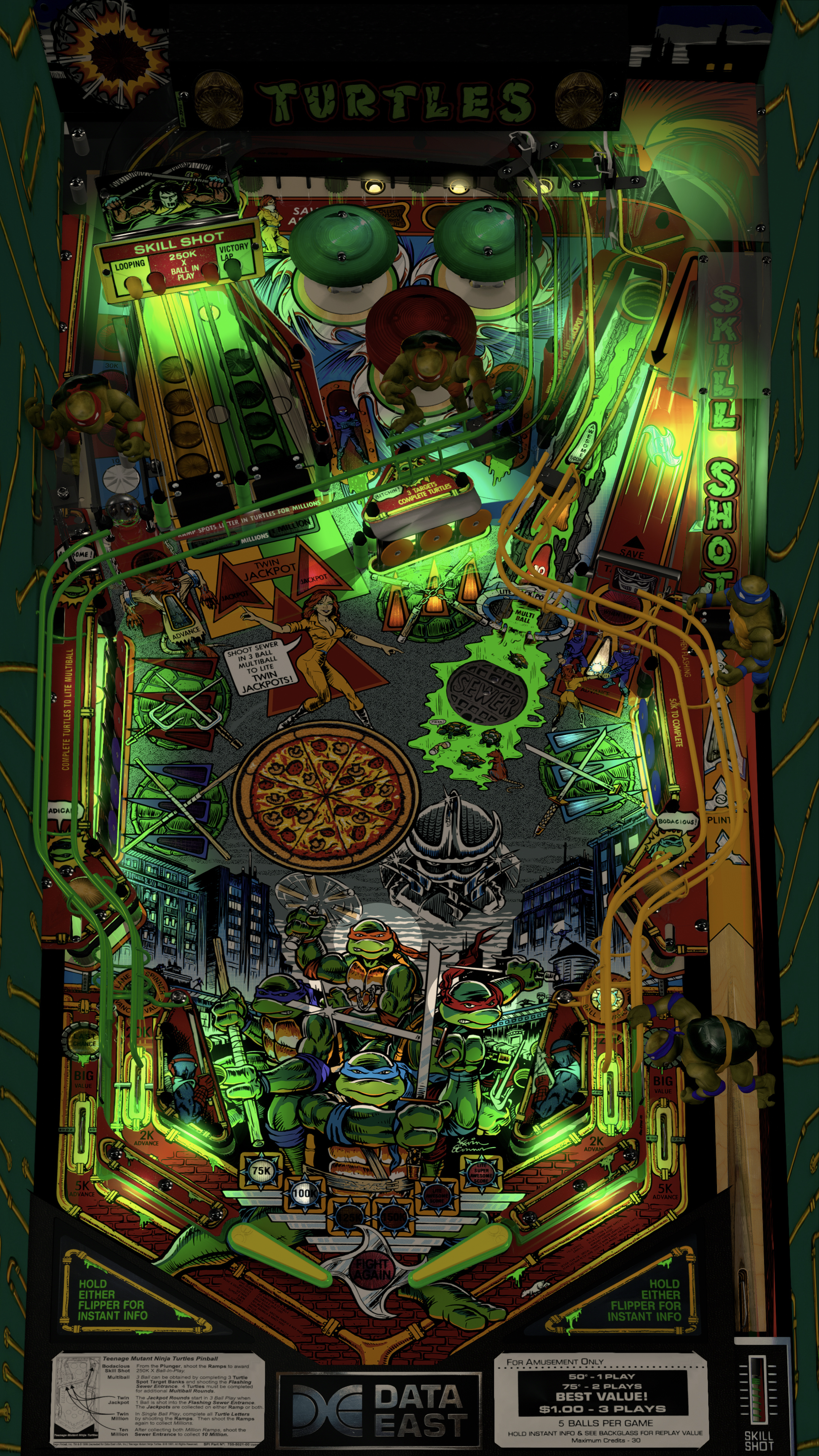 Teenage Mutant Ninja Turtles (Data East 1991) Sideblade Mod
