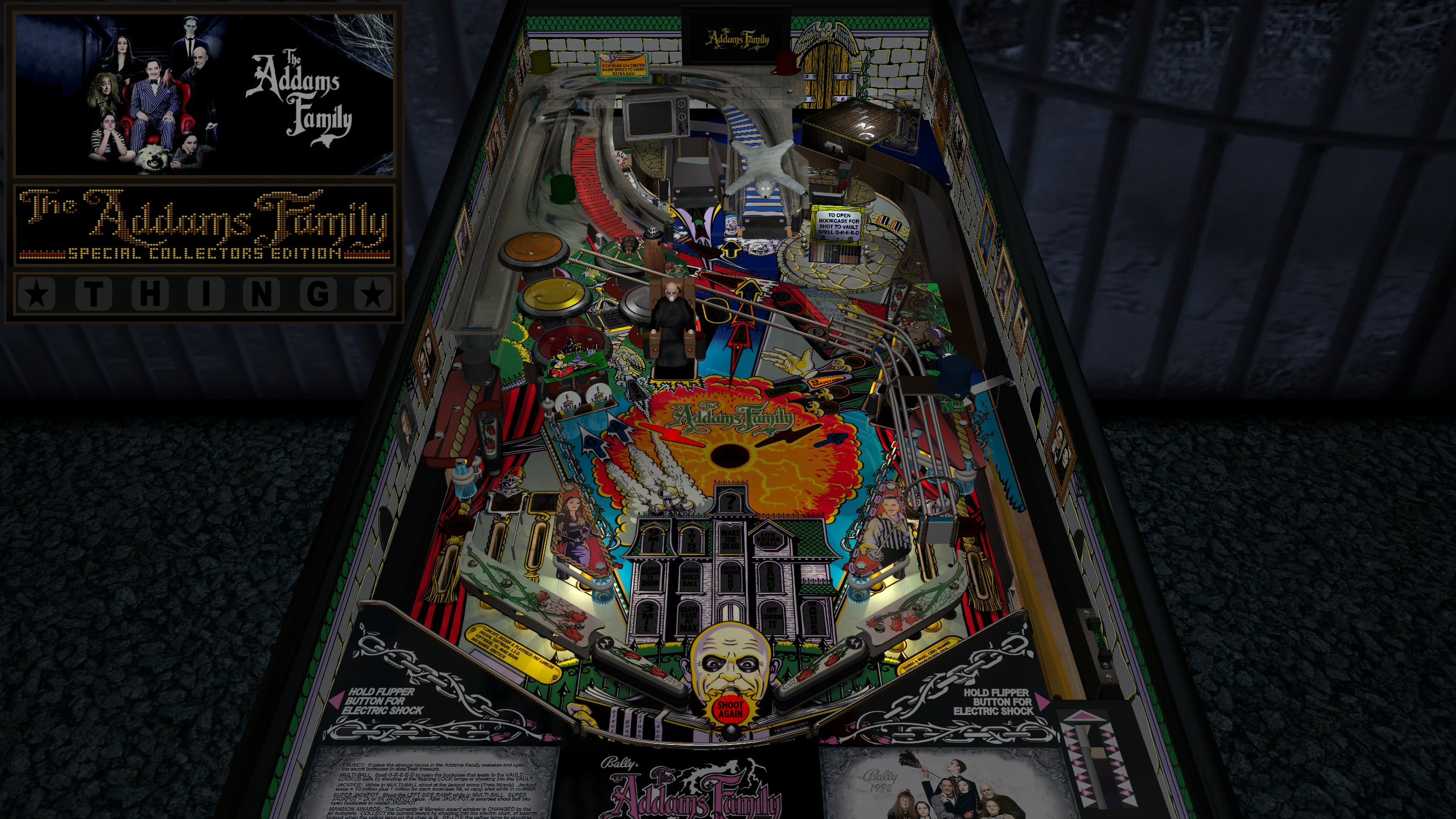 The Addams Family, Revised Slamt1lt Edition (Bally, 1992) (Color DMD, SSF-PUP 2.0, 3 Monitor Setup, FizX 3.3)