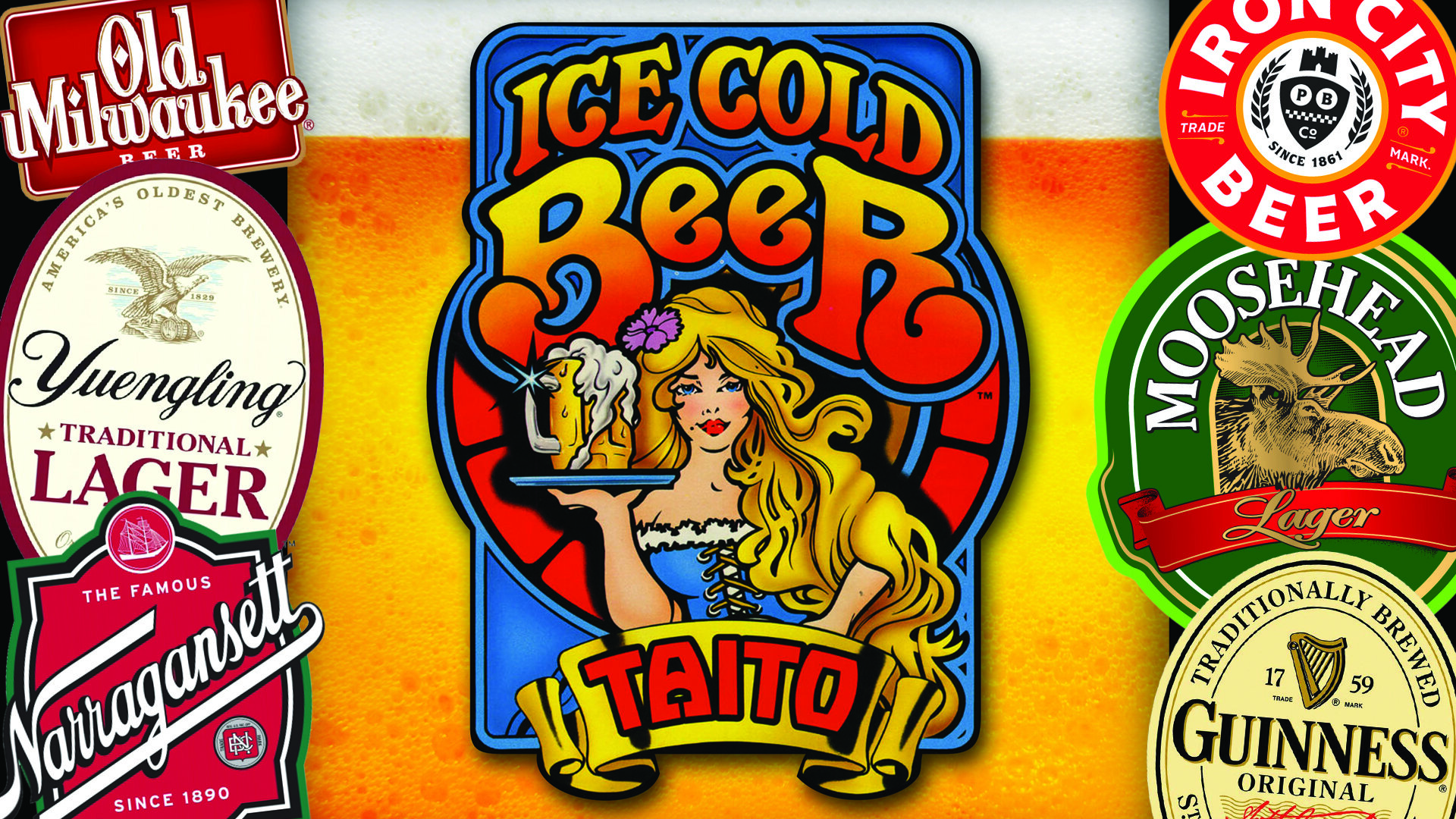 Ice Cold Beer (Taito 1983) Static Backglass - B2S Alternate