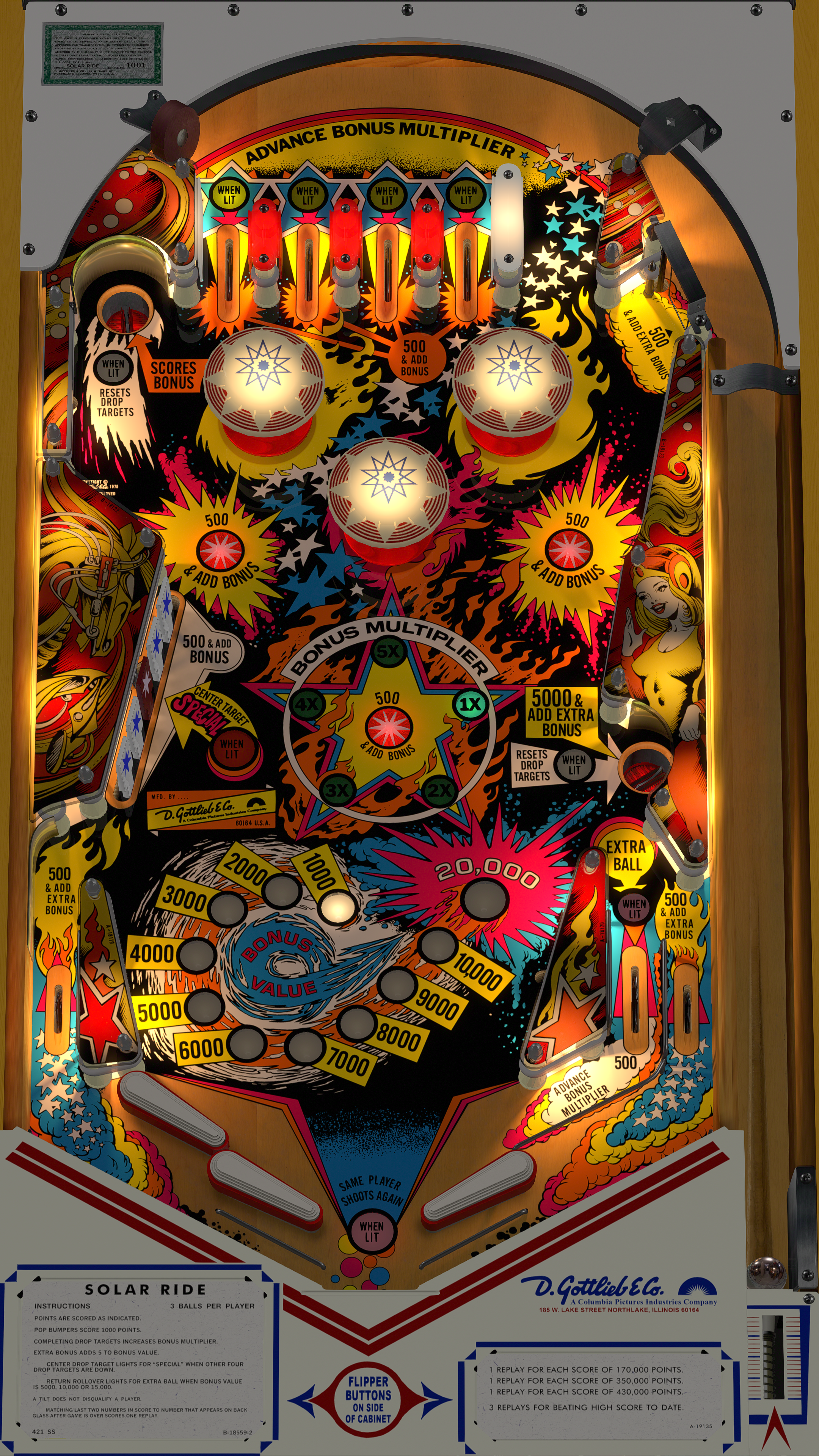 Solar Ride (Gottlieb 1979) - VPX - Pinball Tables - Virtual